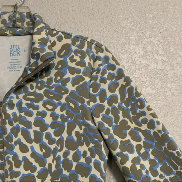 J McLaughlin Shirt Top Womens S Catalina Cloth Leopard Print Golf Tennis 1/4 Zip - Picture 7 of 16